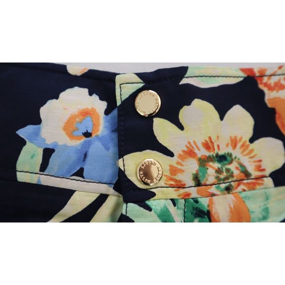 Lauren Ralph Lauren 637675 Women's Plus Sz 18 Navy Floral Shantung Shorts $145 - Picture 3 of 7
